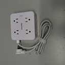 Surge Protector Power Strip - CHCORE 5Ft Braided Extension Cord with 8 Outlets with 4 USB (2 USB C) Charging Ports, Flat Plug Multi Plug Outlet Extender Charging Station for Home Office, ETL, White