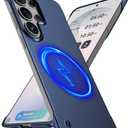 GRECAZO Magnetic Ultra Thin Frosted Designed for Samsung Galaxy S26 Ultra Frameless Case 6.9"[Compatible with MagSafe]Slim Minimalist Lightweight Matte Hard Cover Protective Borderless Case-Navy Blue