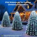 Christmas Tree Lights Christmas Lights Outdoor Indoor White 280Led 10 Lines with 8 Light Modes, Timer and Remote Control, Fairy String Lights for Wedding Home Party 4Ft-7Ft Xmas Tree Decorations