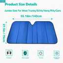 Windshield Sunshade Car Foldable UV Ray Reflector Auto Front Window Sun Shade Visor Shield Shade,Keeps Vehicle Cool - Blue (55" x 27.5")
