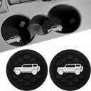 2 x DWKJMYCP Car Cup Holder Coaster for 2021-2025 Ford Bronco Sport Silicone Non-Slip Cup Holder Coasters Interior Accessories 2 Packs (Black&White)