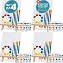 CraftyCrocodile Set of 4 Painting Kits for Adults and Couples - Sip and Paint Kit for Date Night and Crafts - Acrylic Painting Kit with Canvas Boards and Easels - Couple Art Set for Starters