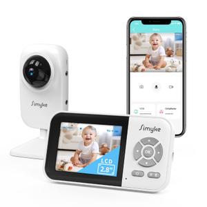 Video Baby Monitor with Camera,No WiFi 1200ft Long Range,APP Mode,2.8" Plug & Play Diaplay, Auto Night Vision,5 Lullabies Portable Sound Monitor,Room Use,Feeding Timer,2-Way Talk,for Baby/Elderly/Pet