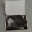 Flufymooz Real Human Hair Toppers for women, 10 Inch Clip in Bangs 100 Human Hair Toppers for Thinning Hair, Cover Hairpiece with 150% Density Silk Base-Silver Gray With Brown Mixed