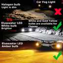 12278 PSX26W LED Fog Light Bulb 60W Canbus Error Free 12000LM Extremely Bright Car Fog Lamp Replacement, Amber Yellow, 2 Packs