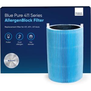 Blueair Blue Pure 411 Series AllergenBlock Filter, Genuine Replacement, Blue Pure 411 Auto Series AllergenBlock Filter Fits 411, 411+ and 411Auto