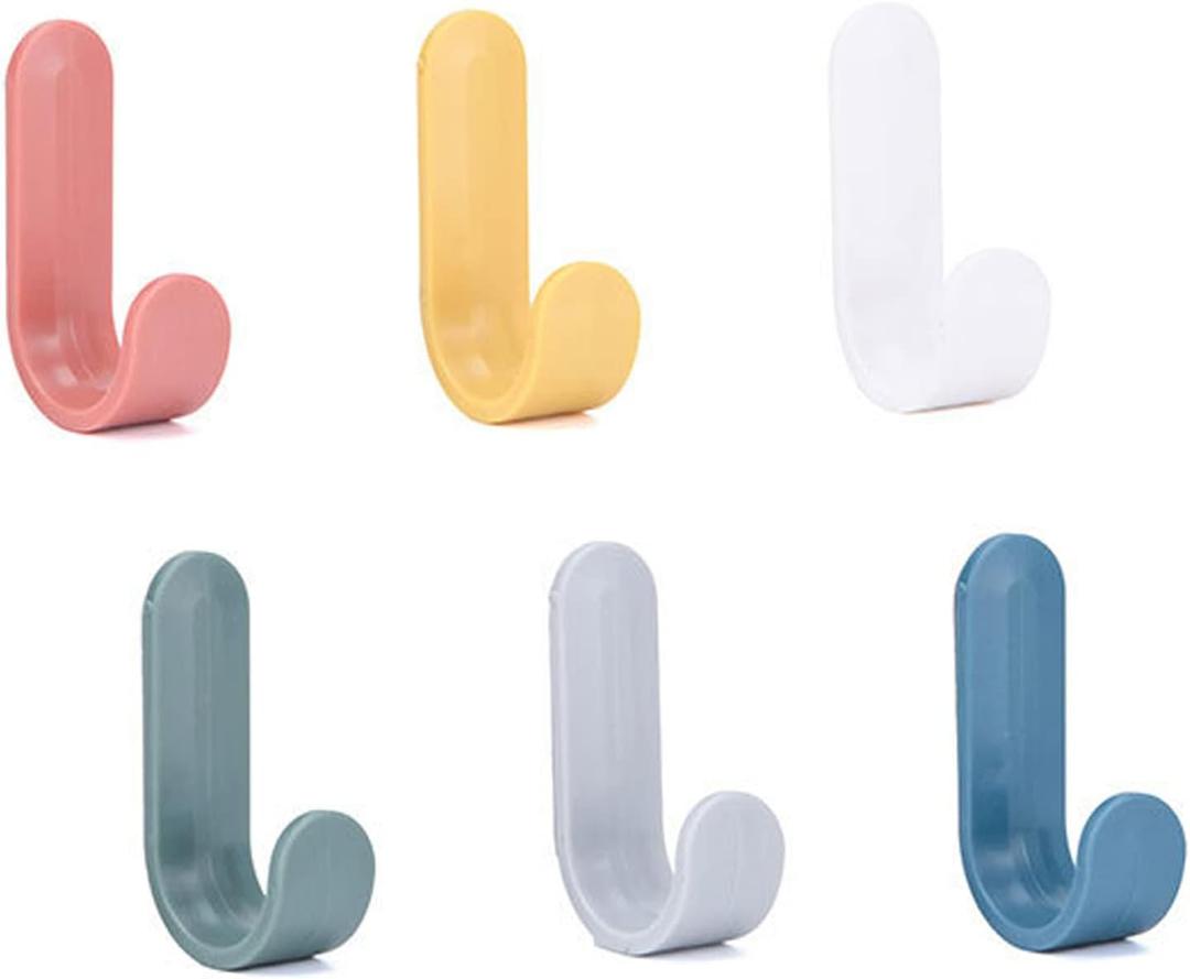Ducige 24 Pack Adhesive Hooks Utility Wall Hooks Key Hooks for Wall Decorative Key Holder Rack Self Adhesive Wall Hooks for Towels, Hats, Shower, Kitchen, Living Room, Office