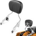 PBYMT Detachable Passenger Backrest Fit for Harley Touring, Quick Release Sissy Bar Compatible with Harley Davidson Street Glide Road Glide Road King Electra Glide Ultra Limited 2009-2024 (Chrome)