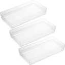 LotFancy Clear Plastic Drawer Organizer, 12 x 6 x 2, Set of 3 Drawer Storage Containers Bins for Dresser Cosmetics Makeup, Stackable