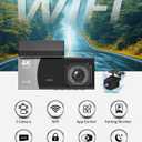 3 Channel 4K WiFi Dash Cam, 4K+1080P+1080P Front Inside and Rear, Triple Dash Camera with 32GB Card, APP Control, G-Sensor, 24 Hours Parking Mode, Loop Recording, Night Vision