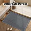 Waffle Bath Mat Rug, 18" x 25" Super Absorbent Non Slip Bath Mats for Bathroom Floor, Ultra Soft Bathmat Machine Washable Bathroom Rugs with Tassels, Brown