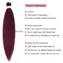 Wine Red Pre Stretched Braiding Hair Non Toxic 26 inch Long Hypoallergenic Braiding Hair Pre Stretched Knotless Box Braids Crochet Low Temperature Synthetic Hair Extensions 3 Packs