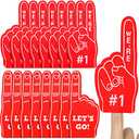 Sinmoe 19 Pcs Mini Foam Finger Baseball Fan Mini Foam Finger, We're #1 Sports Themed Party Supplies for Baseball Hockey Football Basketball Events Team Gifts(Red)