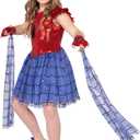 MARVEL Spider-Man Official Youth Halloween Dress - Premium Quality Printed Dress with Fabric Half Mask, Size M (7-8)