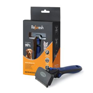 Deshedding Dog Brush for Short/Medium Hair (Medium,Blue) Gentle Deshedding Tool for Dogs & Cats Reduces Shedding, Without damaging Topcoat. Removes Loose Fur & Dead Undercoat.