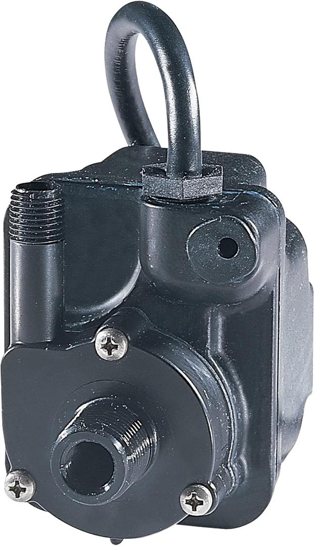 Little Giant 1-EA-42 115 Volt, 1/125 HP, 170 GPH Dual Purpose - Inline or Submersible, Small Epoxy-Encapsulated Pump with 10 ft. Cord, Black, 518087