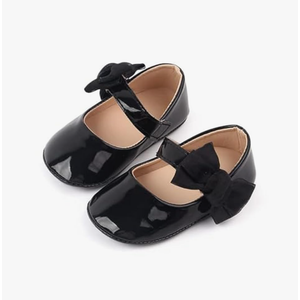 Sawimlgy Baby Girls Mary Jane Sequins Crown Flats PU Leather Wedding Party Princess Ballet Shoe Infant Rubber Sole Prewalker Toddler First Crib Shoes 6-12 Months