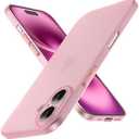 Ultra Slim (0.3mm) Case for iPhone 16 6.1-inch, Never Yellowing, Slim Fit Ultra-Thin Soft Flexible TPU Matte Phone Case Non-Slip Gel Rubber Skin Silicone Protective Cover for iPhone 16, Matte Pink 2Pcs