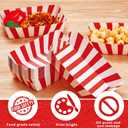 Yaomiao 100 Pcs Striped Paper Food Trays Carnival Paper Boats for Food Nacho Hot Dog Disposable Plates Disposable Serving Trays for Carnivals Fairs Festivals Picnics(Red)