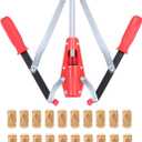 Wine Bottle Double Lever Hand Corker, For Standard Wine, Belgian Beer, and Synthetic Plastic Corks, with 20 Count Wine Corks