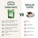 3 x Yerba Mate Instant Tea Powder, 4-in-1 Peach Mango Flavor Super Drink with Prebiotics and Probiotics Lions Mane L-Theanine for Natural Energy & Gut Health, Reduce Brain Fog Low Sugar 30 Servings