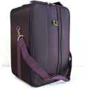 Large Wig Travel Box with Top Handle, Shoulder Strap & Double Zipper, Carrying Case with Removable Head-Holding Base -Black & Purple (MAROON)