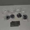 4 Pack Acrylic Qtip Holder Dispenser for Cotton Swabs, Balls, Pads, Floss - Plastic Canister Apothecary Jar Set, Bathroom Essentials Accessories Decor Vanity Makeup Storage Organizer - Clear & Black