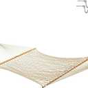 Original Pawleys Island Large Oatmeal DuraCord Rope Hammock 13 ft. x 55 in., 2-Person, 450 lb Capacity, Oak Spreader Bar, Zinc-Plated Hardware, Handcrafted in the USA