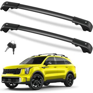 FengYu 300lbs Lockable Roof Rack Cross Bars Compatible with Kia Sorento X-Line & X-Pro 2021-2026 (with Raised Side Rails), Aluminum Roof Rails Cargo Bars Rooftop Black Carrier Luggage