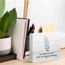 Office Desk Decor Sign for Women Gift, Bible His Mercies are New Every Morning, Wooden Sign 5x5 Inches