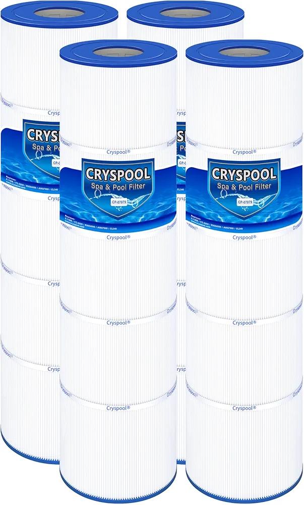 Cryspool® 07079 Filter Compatible with Jandy CL340, CV340, PJAN85, R0554500, C-7459, FC-0800, A0557900, 4×85 Sq. Ft Pool Filter Cartridge, 4 Pack