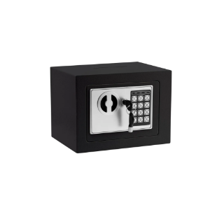MLJ 0.23 Cu ft Safe,Small Safe Box for with Code and Keys,Mini Home Safes for Money,with Digital Electronic Security Keypad Lock Box for Personal Items for Home Office Hotel(Black)