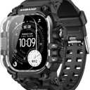 amBand Rugged Case with Band for Apple Watch Ultra 3/2/1 49mm, M3 Military Grade Shockproof Cover, Includes Screen Protector Kit, Tactical Band for Men - Compatible with iWatch Ultra, Matte Black