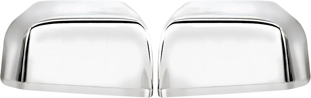 YIXIN Chrome Direct Replacement Side Mirror Covers Caps for 2015-2020 Ford F150, Super Duty Towing Truck Accessories (Chrome)