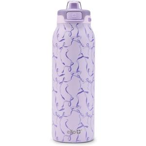 Ello Pop & Fill 32oz Stainless Steel Water Bottle with QuickFill Technology, Double Walled and Vacuum Insulated Metal, Leak Proof Locking Lid, Straw and Chug, Reusable, BPA Free, Take a Bow