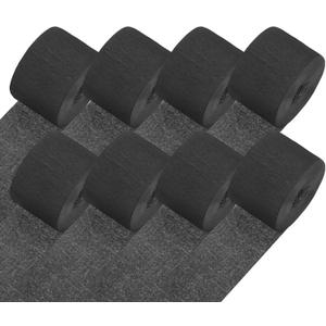 M METERXITY 8-Rolls Crepe Paper Streamer, 656ft Crepe Streamers Party Decorations for DIY/Halloween/Christmas/Party Supplies [Black-1.8 Inch x 82 Ft/Roll]