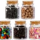 Dicunoy 20 PCS Glass Favor Jars with Cork Lids, 2 OZ Mini Round Vials Bottles, Small Cute Spice Containers for Tea, Jelly, Candy, Dried Flowers, Wedding Party Favors, DIY Crafts