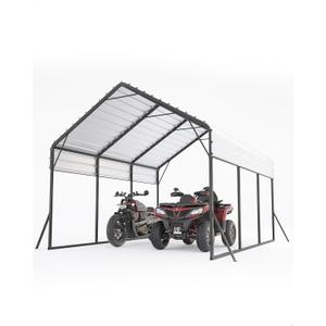 Metal Carport, Carport with Reinforced Base and Galvanized Steel Roof, Heavy Duty Garage Car Shelter Shade, Outdoor Car Port Canopy for SUV, Truck, Boats, 13x16 FT Metal Carport, Carport with Reinforced Base and Galvanized Steel Roof, Heavy Duty Garage Car Shelter Shade, Outdoor Car Port Canopy for SUV, Truck, Boats, 13x16 FT