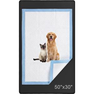 Dunzy 50" x 30" Silicone Pee Pad Holder Tray Extra Large Puppy Pee Pad Holder, Raised Edges, Non Slip Leak-Proof Urine Potty Tray for Indoor Flooring Protection Training