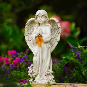 Angel Solar Garden Statues: 12.5 Cemetery Decorations for Grave Praying Angel Figurines for Outdoor Lawn Yard Patio Decor Memorial Gifts for Women