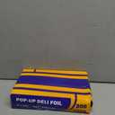 200 Count Pre-cut Pop-up Deli Aluminum Foil Sheets  Gold Color, 9 x 10.75 Disposable Wrappers for Food Wrap, 200 Sheets Pop-up Foil with Embossed Design