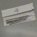 OUTXE Anti Wrinkle Straw 6 Pcs, Flat Wide Drinking Straw for Stanley Cup 40 Oz 30 Oz, Reusable Wrinkle Free Long Stainless Steel Metal Straw for Lip with Cleaning Brush and Carrying Bag (Diameter: 8 Mm, White, Purple)