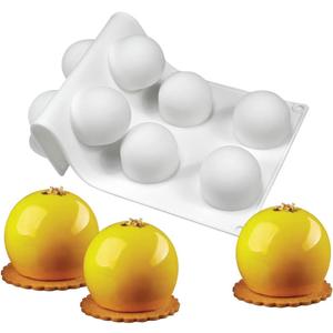 mostsom 3D Silicone Molds Ball Shape Sphere,Baking Mold for Mousse Cake, Fondant Mold Silicone Mold for Baking Cakes, French Dessert Mold for Pastry Chocolate,Soap and Ice Cream (Round Ball I)