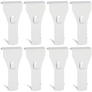 Ripeng 8 Pieces Brick Wall Clips and Hooks for Hanging Outdoors No Drill, Brick Hangers Fit 2-1/4 to 2-3/8 Inch Hooks to Hang Wall Decor, Pictures, Christmas Decorations Hangers (White)