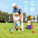 Toddler Golf Set, Kids Golf Set for Ages 1 2 3 4 5 Years Old Boys Girls with 4 Plastic Golf Clubs 10 Balls, Indoor Outdoor Baby Toddler Golf Clubs Set Toy with Cart Birthday Gifts Blue