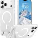 Temdan Designed for iPhone 17 Pro Max Case, [Built-in Invisible Kickstand][Compatible with MagSafe][Military Grade Shockproof] Slim Translucent Matte Phone Case 6.9 inch (Clear Matte)
