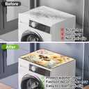 Washing Machine Cover for Top 23.6x 19.7" Pad for Top of Washer or Dryer Protector Washing Machine Dust Cover Pad Non Slip Waterproof Washable (Bee, 23.6x 19.7")