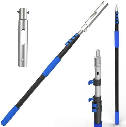 Buyplus Pool Pole - 16FT Telescopic Extendable Swimming Pool Pole with 4-16FT Aluminium Heavy Duty Extension Pole for Skimmer Nets, Rakes, Brushes and Vacuum Heads
