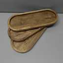 Samhita Mango Oval Wood Tray Set of 3 Perfect for Food Holder/BBQ, Serve Cheese, Sushi, Holiday Snacks, and More. (12" x 5" x 0.75")