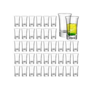 40 Pack Shot Glass Bulk Set with Heavy Base, 1.5 Ounce Whiskey Shot Glasses, Clear Shot Glasses Set, Round Shot Glass Bulk, Small Shot Cups for Vodka, Whiskey, Tequila, Espresso, Liquor